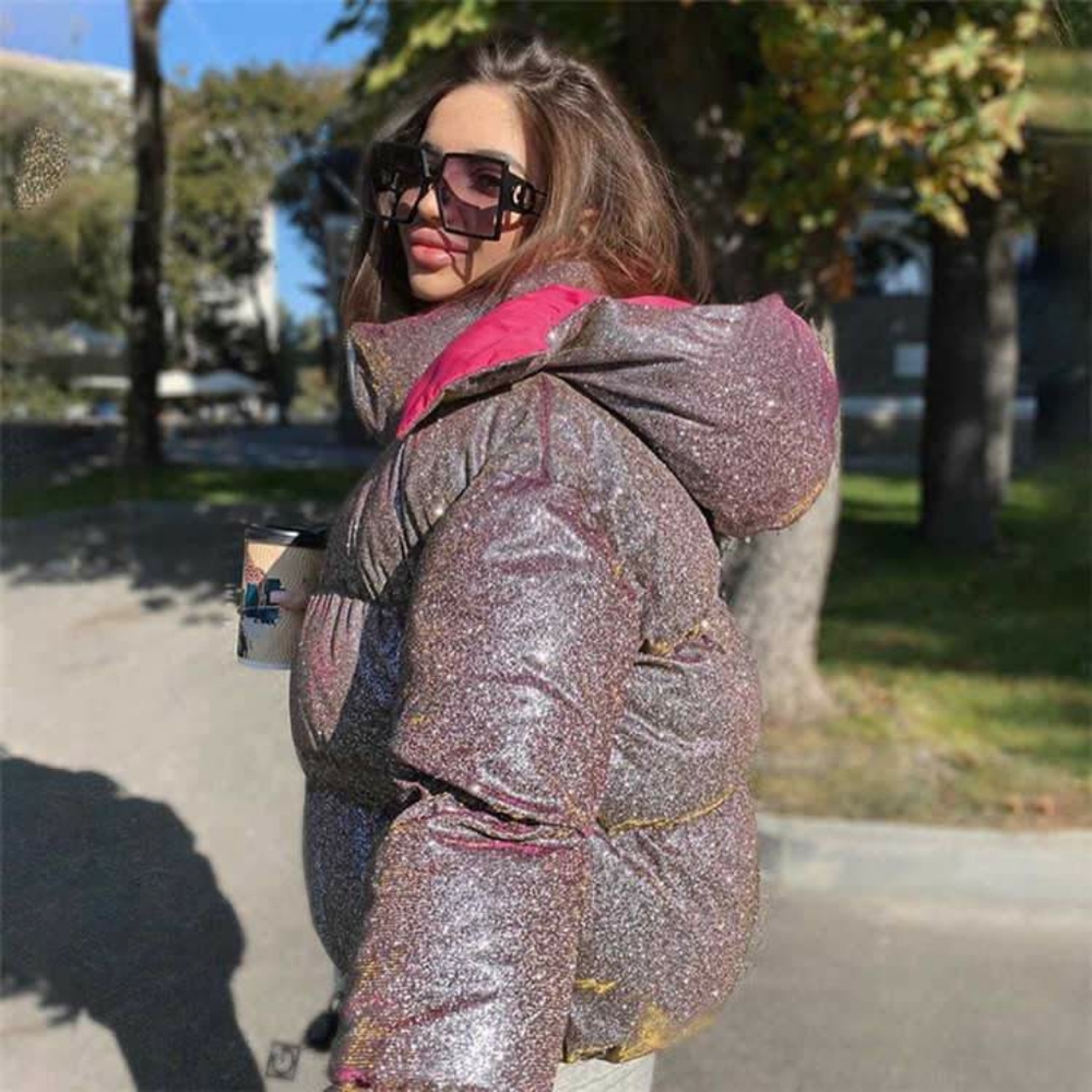 Cute Womens Winter Pink Puffer Coat